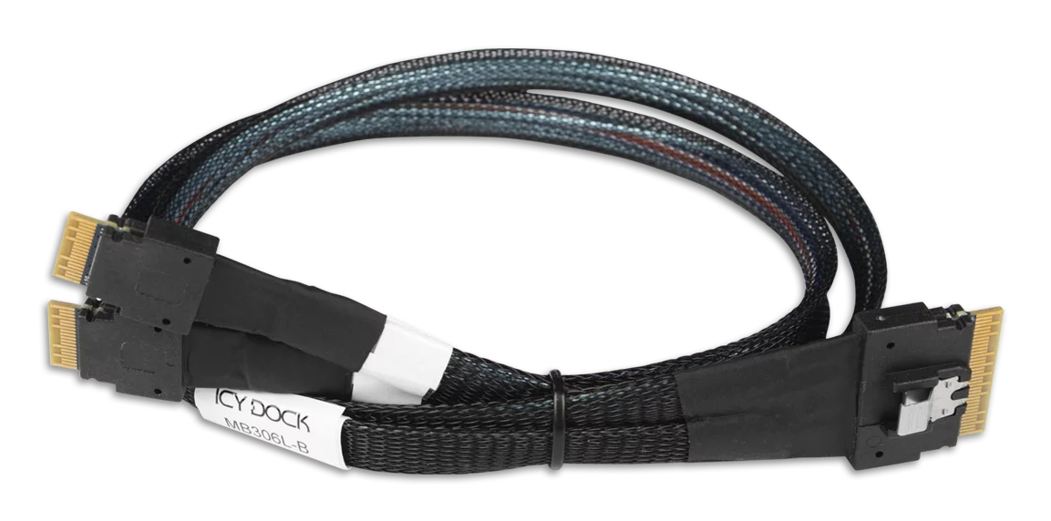 IcyDock Kabel SlimSAS 8i to 2 x SlimSAS 4i 0,5M Kabel