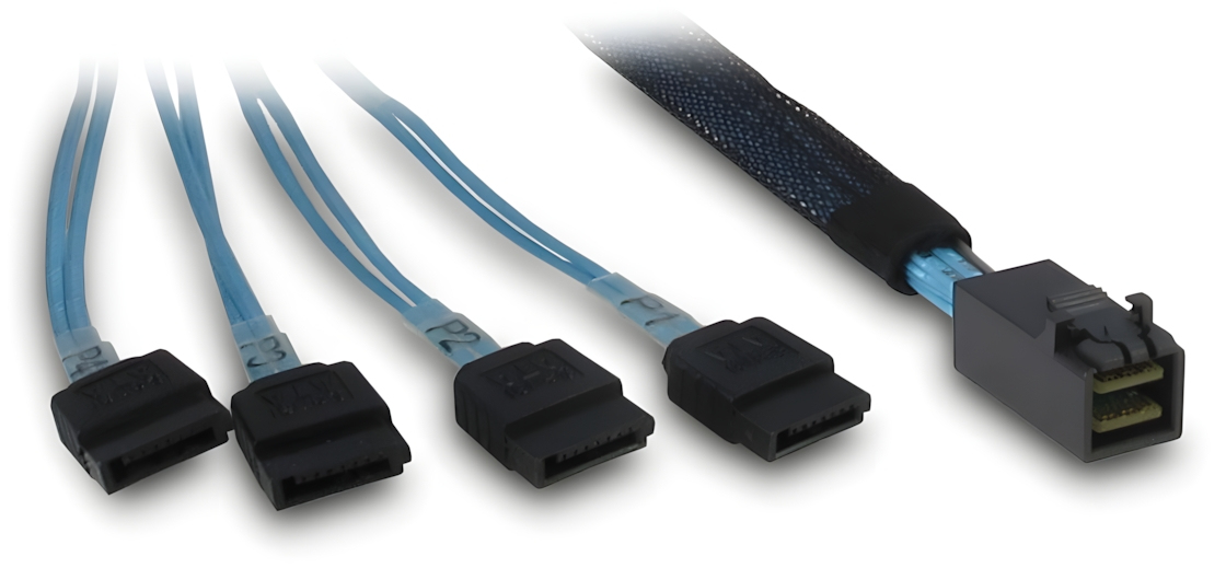 Inter-Tech Kabel SFF 8643 - 4x SATA/&shy;SAS- 0,7m Crossover