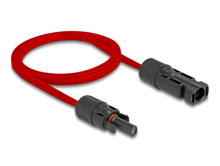 DELOCK DL4 Solar Flachbandkabel Stecker zu Buchse 1 m rot