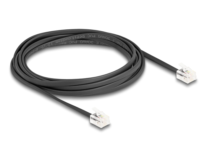 DELOCK Telefonkabel RJ11 Stecker zu RJ11 Stecker schw. 2m