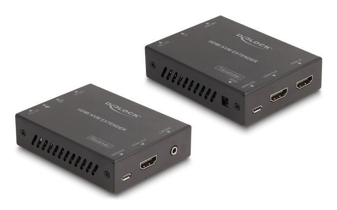 DELOCK HDMI KVM Extender Set über Cat.6 Kabel 4K 60 Hz 70 m