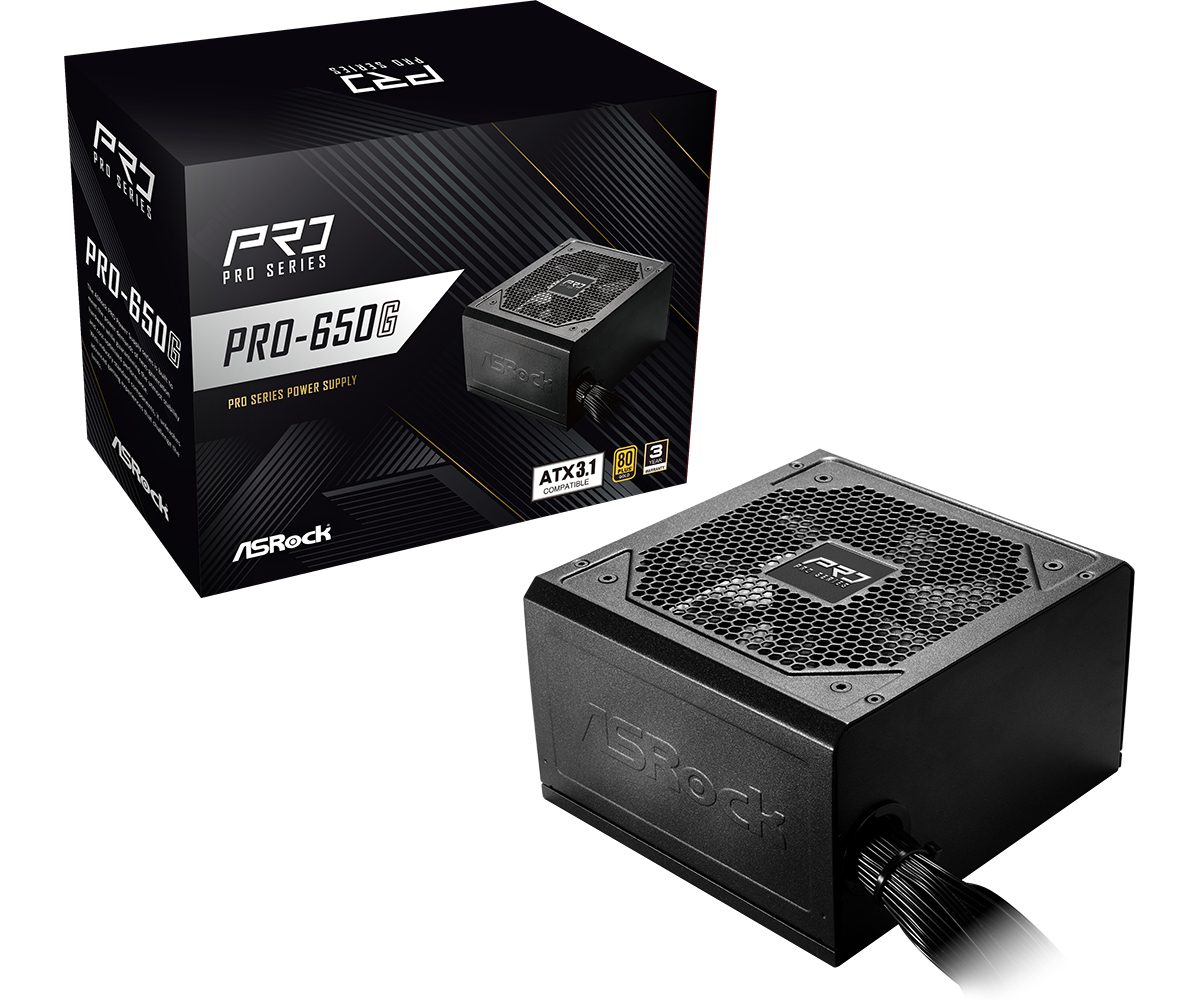 ASRock Pro Series PRO-650G       650W ATX 80+ Gold     black