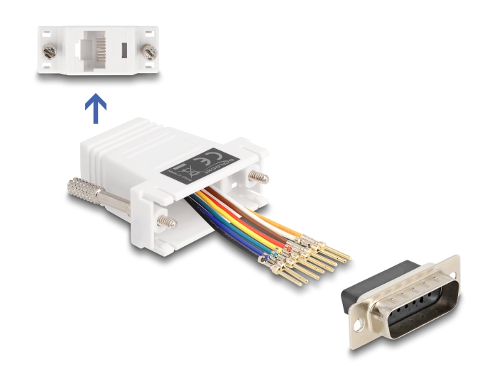 DELOCK Adapter D-Sub15 -> RJ45 St/&shy;Bu Montagesatz weiß
