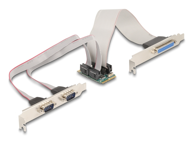 DELOCK Mini PCIe I/&shy;O PCIe full size 1x Parallel, 2x Seriell