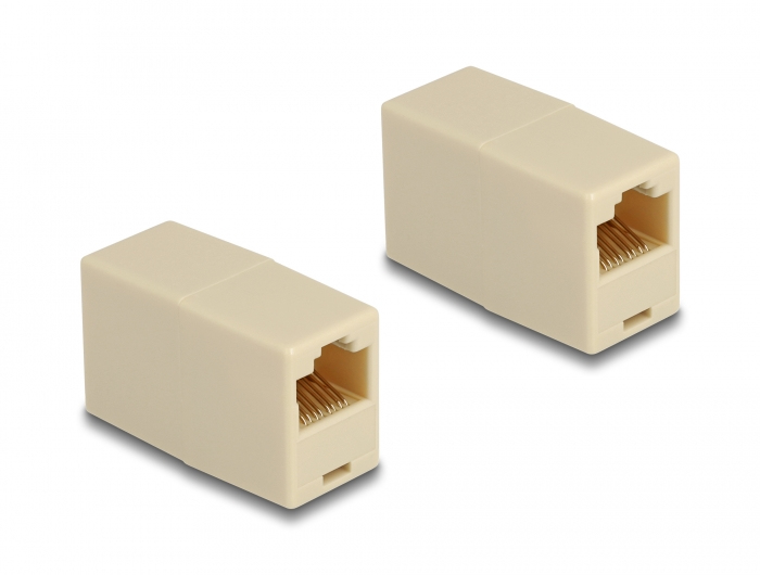 DELOCK Adapter RJ45 Buchse zu RJ45 Buchse UTP beige