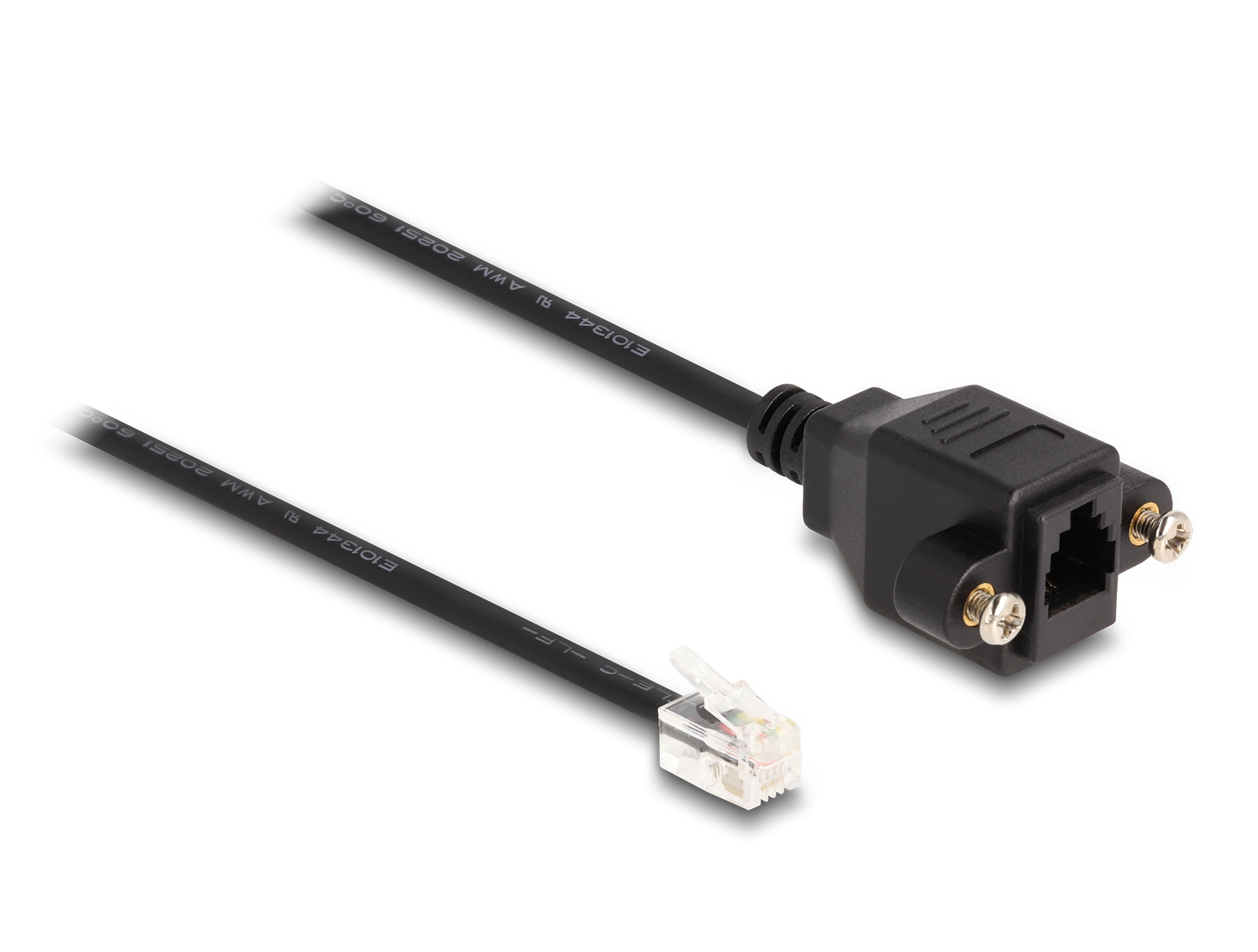 DELOCK Kabel RJ10 St zu RJ10 Bu zum Einbau 30 cm schwarz