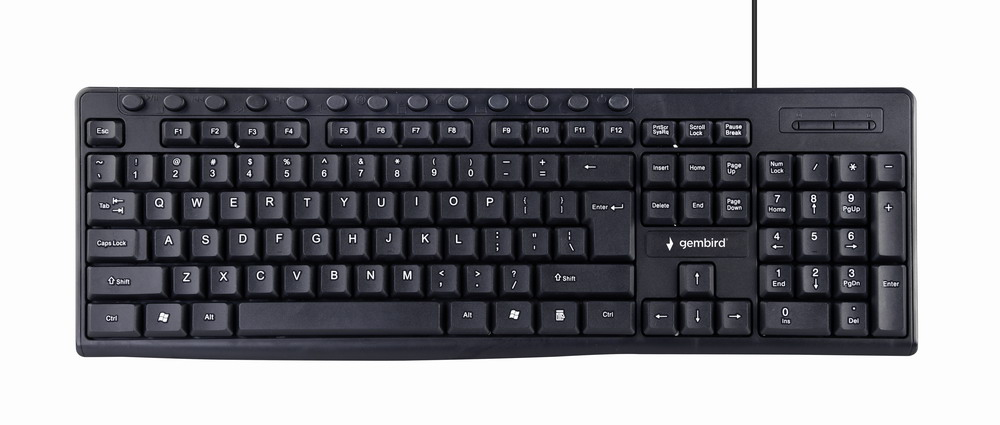 gembird Multimedia Tastatur USB US Layout schwarz