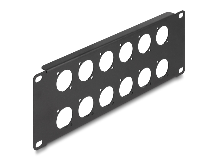 DELOCK 10 D-Typ Patchpanel 12 Port 2 HE schwarz