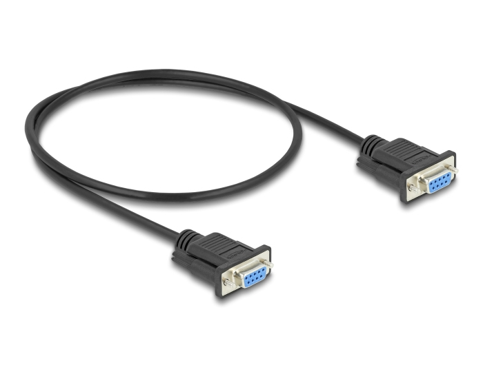 DELOCK Kabel Seriell D-Sub9 0,5m Bu/&shy;Bu mit schmalem St-Gehäu