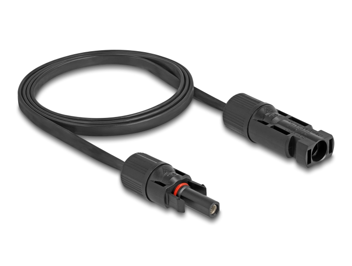 DELOCK DL4 Solar Flachbandkabel Stecker zu Buchse 1m schwarz