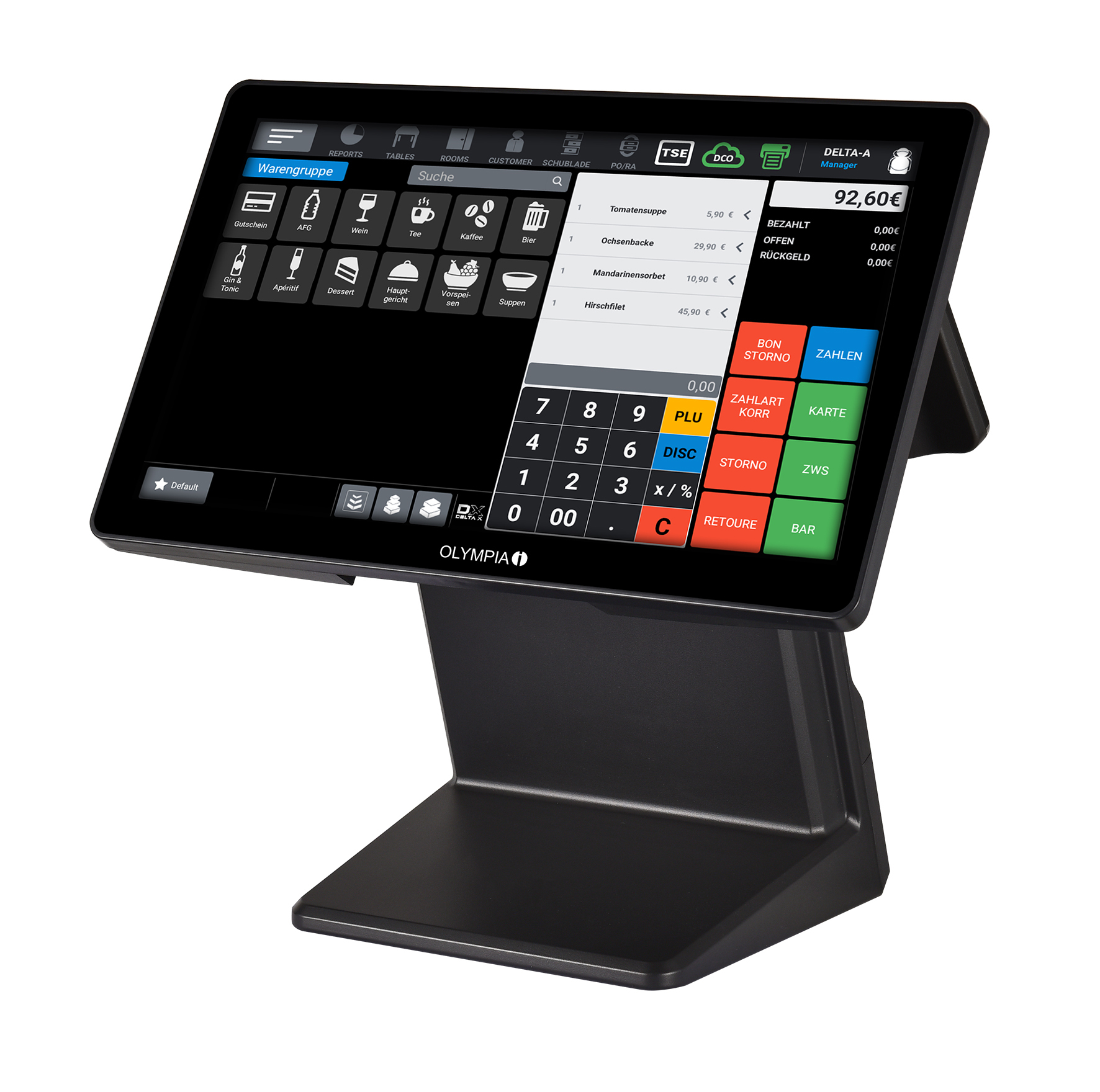 Olympia Registrierkasse T400DK   +Display            schwarz