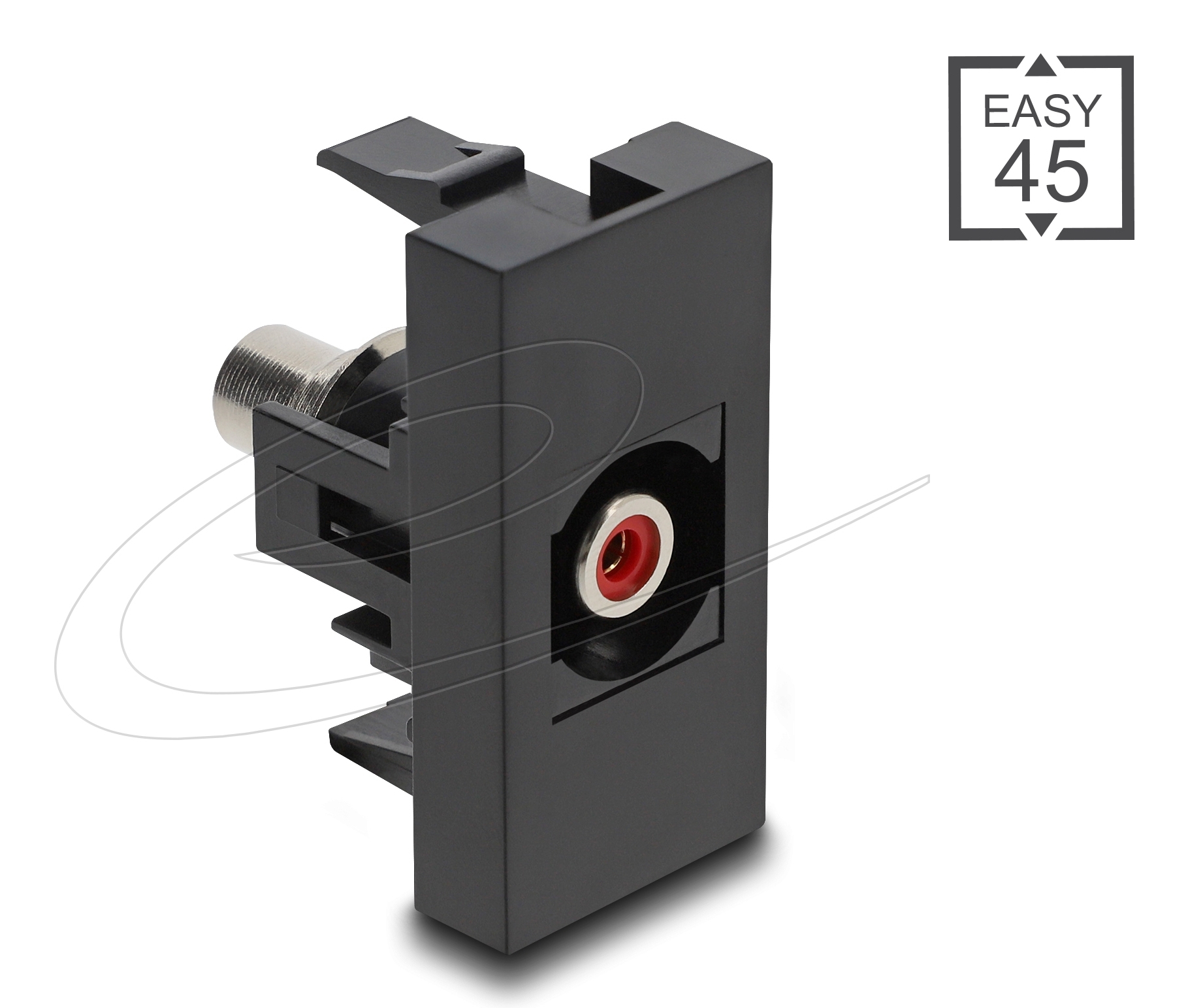 DELOCK Easy 45 Modul Cinch Buchse zu Cinch Buchse rot /&shy; schw