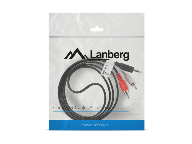 LANBERG Minijack 3.5mm(M) 3 PIN->2x RCA(CINCH)(M) Kabel 1,5m