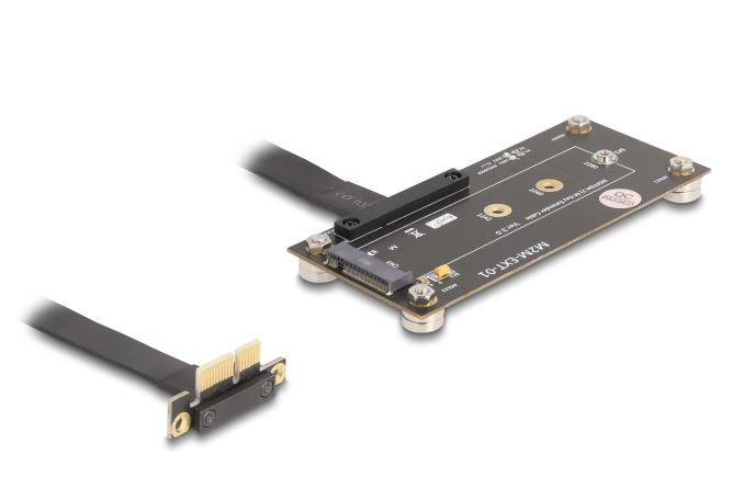DELOCK Adapter PCIe 3.0 x1 St 90° gew. > M.2 Key M Bu 10cm