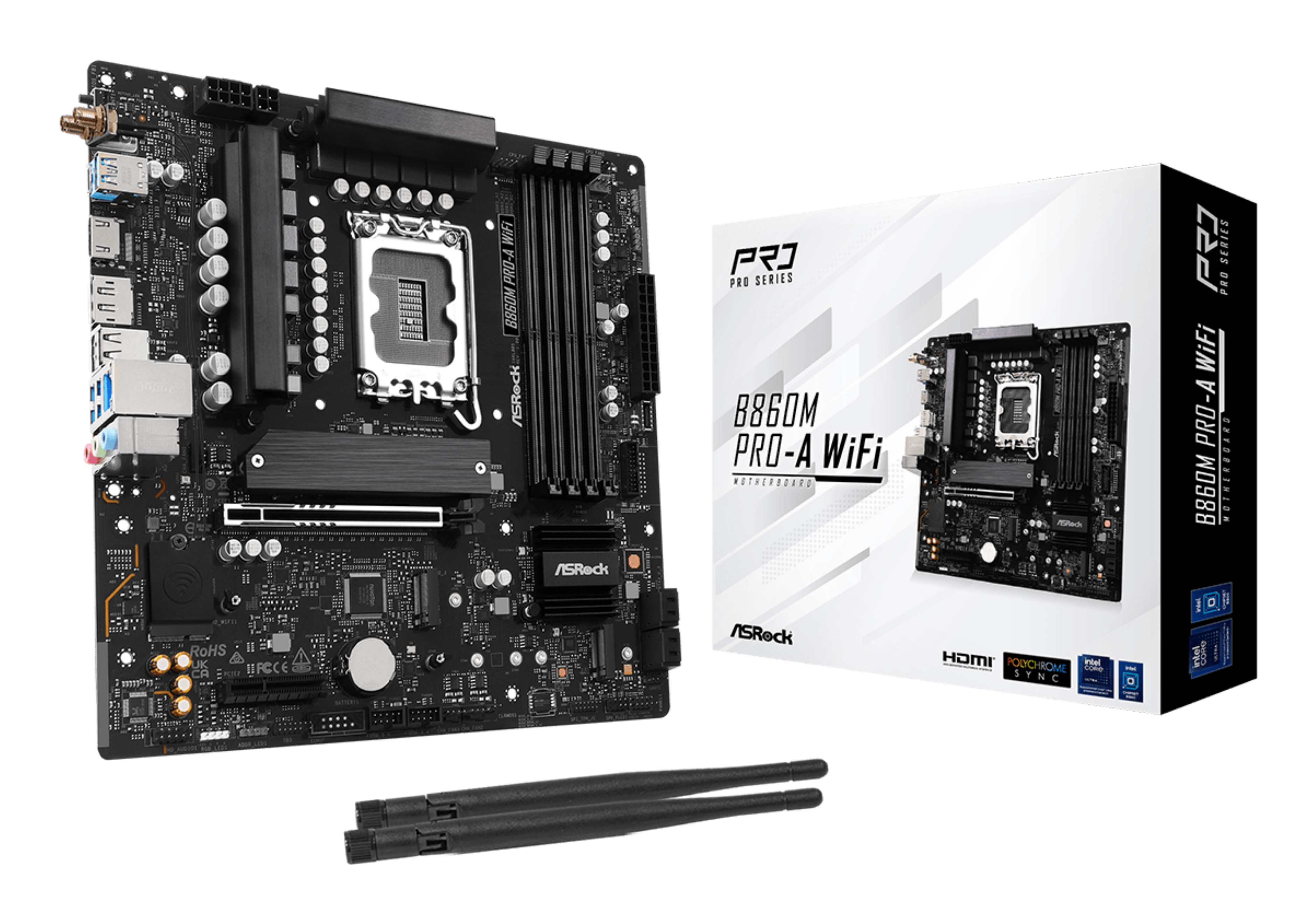 ASRock B860M Pro-A WiFi         1851 mATX HDMI/&shy;DP       DDR5