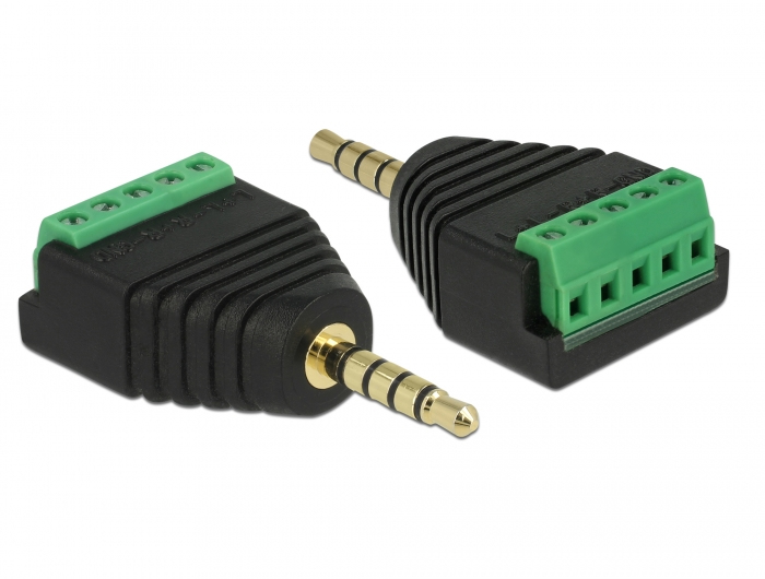 DELOCK Adapter Klinkenstecker 3,5 mm zu Terminalblock 5 Pin