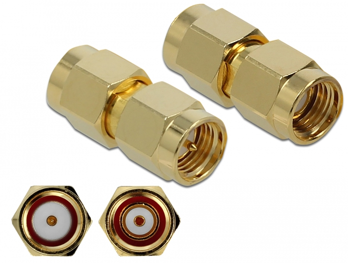 DELOCK Adapter RP-SMA Stecker zu SMA Stecker 10 GHz