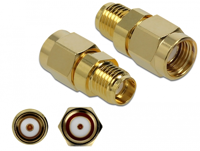 DELOCK Adapter RP-SMA Stecker zu SMA Buchse 10 GHz