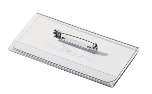 DURABLE Namensschild m Nadel 40x75mm transp 100er Pck