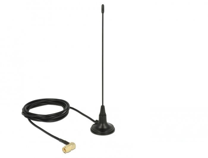 Delock 480 MHz Antenne SMA Stecker 90° 2,5 dBi starr 1,5m sw
