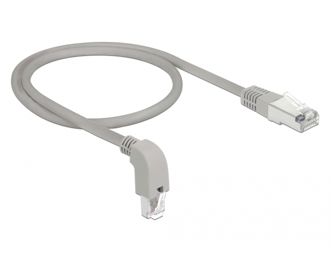 DELOCK Netzwerkkabel RJ45 Cat.6A S/&shy;FTP unten gew./&shy;gerade 0,5