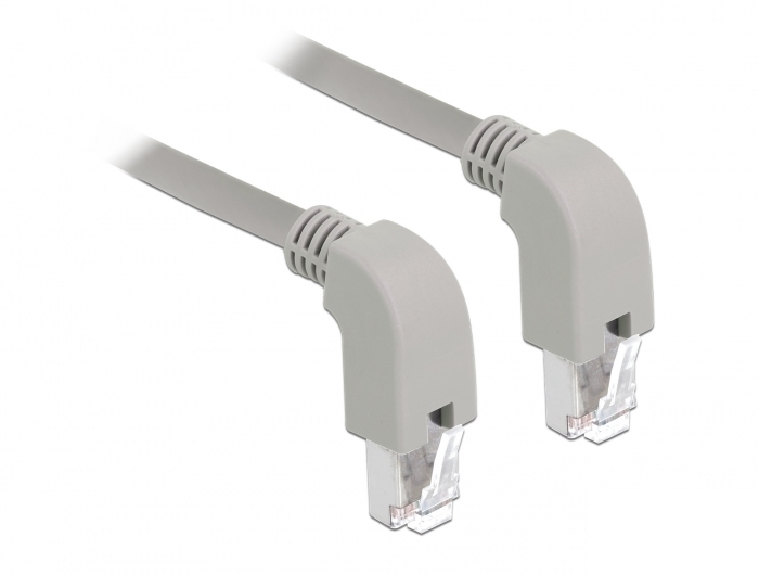DELOCK Netzwerkkabel RJ45 Cat.6A S/&shy;FTP unten/&shy;unten gew. 0,5m