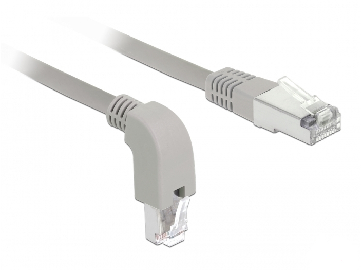 DELOCK Netzwerkkabel RJ45 Cat.6A S/&shy;FTP unten gew./&shy;gerade 1m