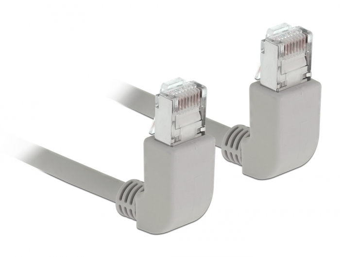 DELOCK Netzwerkkabel RJ45 Cat.6A S/&shy;FTP oben/&shy;oben gew. 2m
