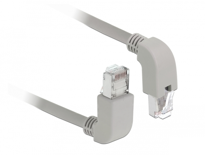 DELOCK Netzwerkkabel RJ45 Cat.6A S/&shy;FTP oben/&shy;unten gew. 1m