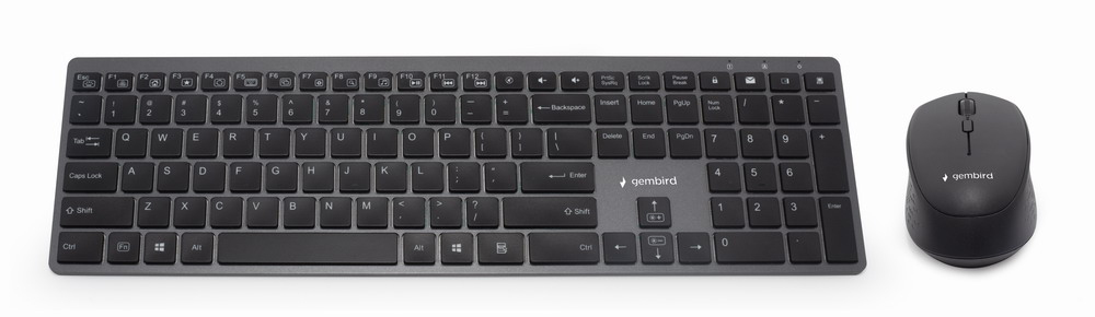 gembird Backlight Pro kabelloses Desktop Set US Layout schw