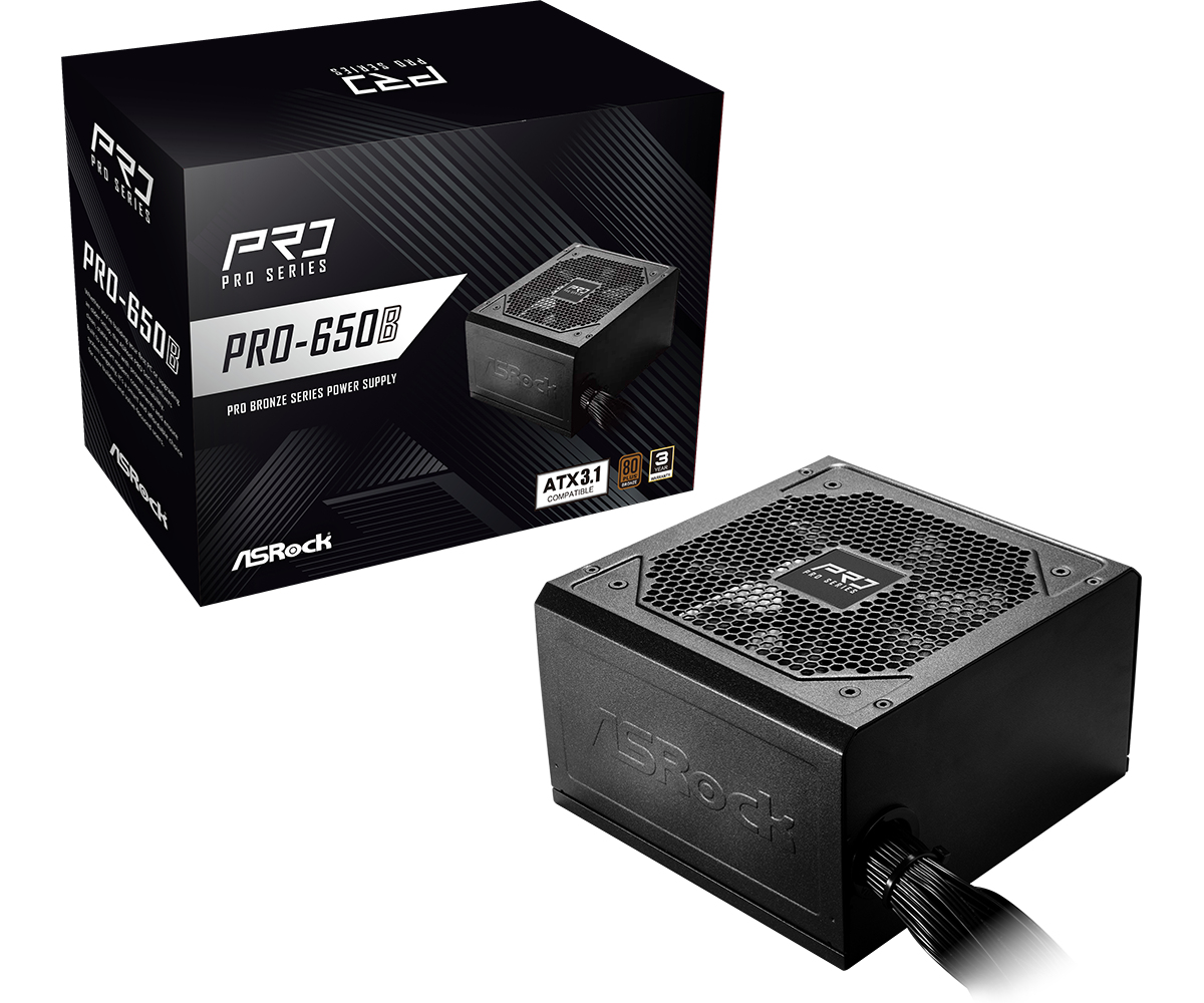 ASRock Pro Series PRO-650B       650W ATX 80+ Bronze   black