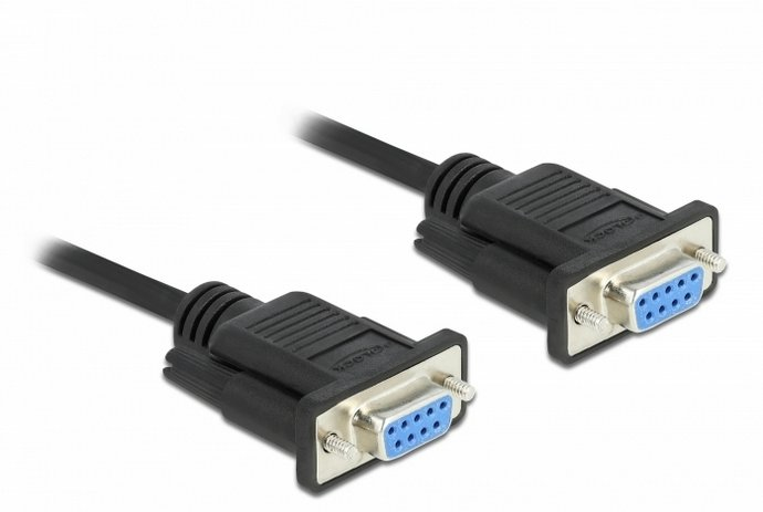 DELOCK Kabel Seriell Nullmodem D-Sub9 10 m Bu mit St-Gehäuse