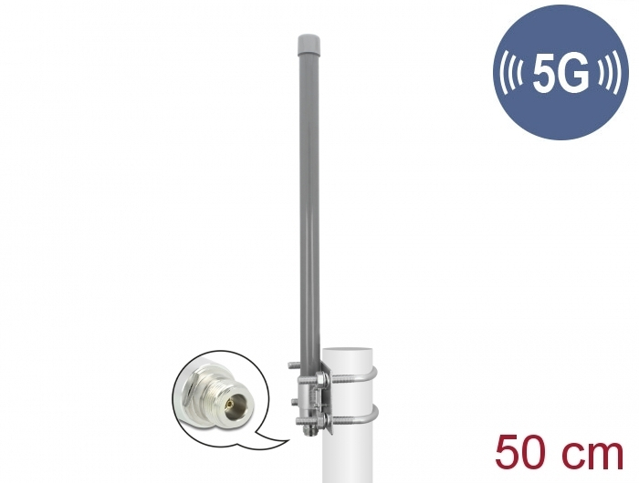DELOCK 5G 3,3 - 3,8 GHz Antenne N Buchse 8 dBi outdoor grau