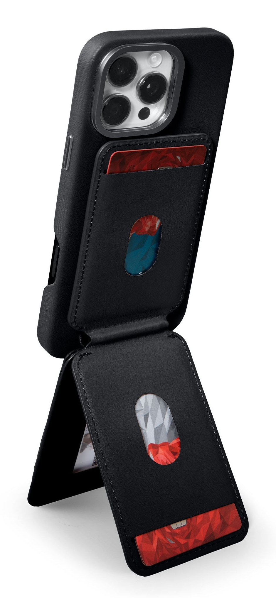 LAUT MAGADD Card Wallet Black MagSafe with stand function