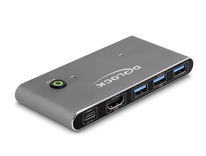 DELOCK HDMI KVM Switch 8K 60 Hz mit USB 5 Gbps