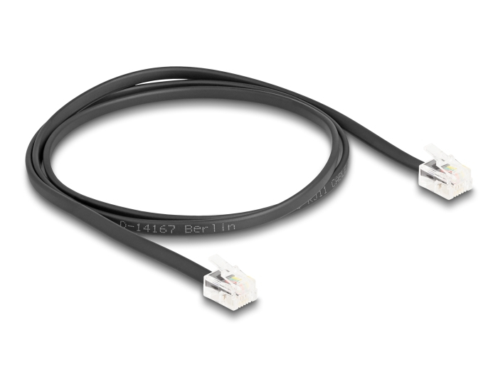 DELOCK Telefonkabel RJ11 Stecker zu RJ11 Stecker schw. 1m