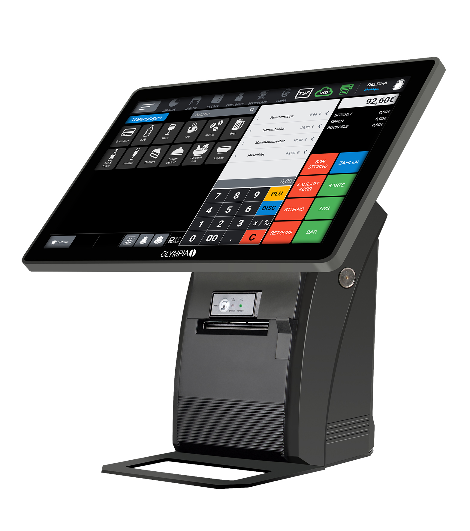 Olympia Registrierkasse T215DK   +Display            schwarz