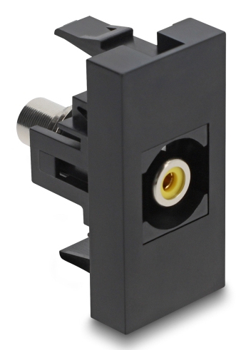 DELOCK Easy 45 Modul Cinch Buchse zu Cinch Buchse gelb /&shy; sch