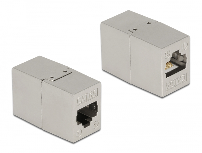 DELOCK Adapter RJ45 Buchse zu RJ45 Buchse Cat.6A Metall