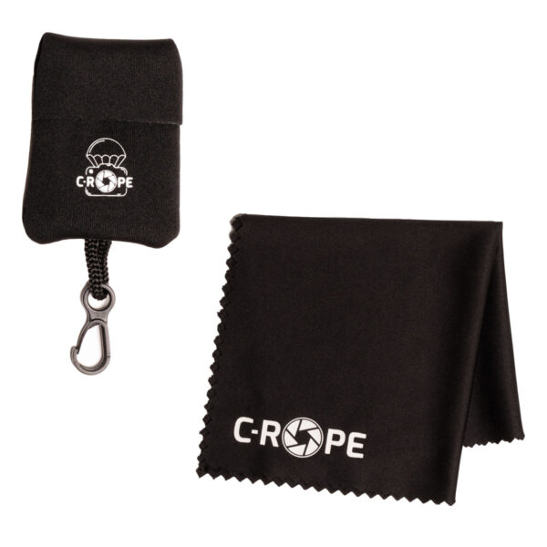 C-ROPE Mikrofasertuch mit Neoprenbeutel in Schwarz retail