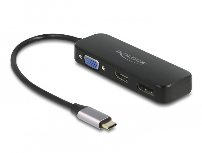 DELOCK  USB Type-C Adapter zu VGA/&shy;HDMI/&shy;DisplayPort 4K 60 Hz