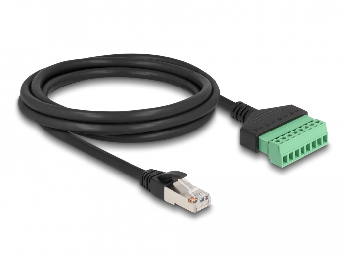 DELOCK RJ45 Kabel Cat.6 Stecker zu Terminalblock Adapter 2 m