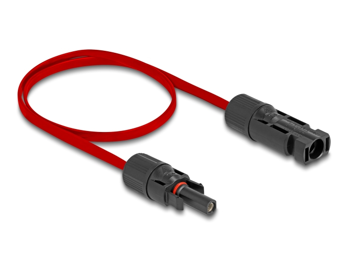 DELOCK DL4 Solar Flachbandkabel Stecker zu Buchse 60cm rot