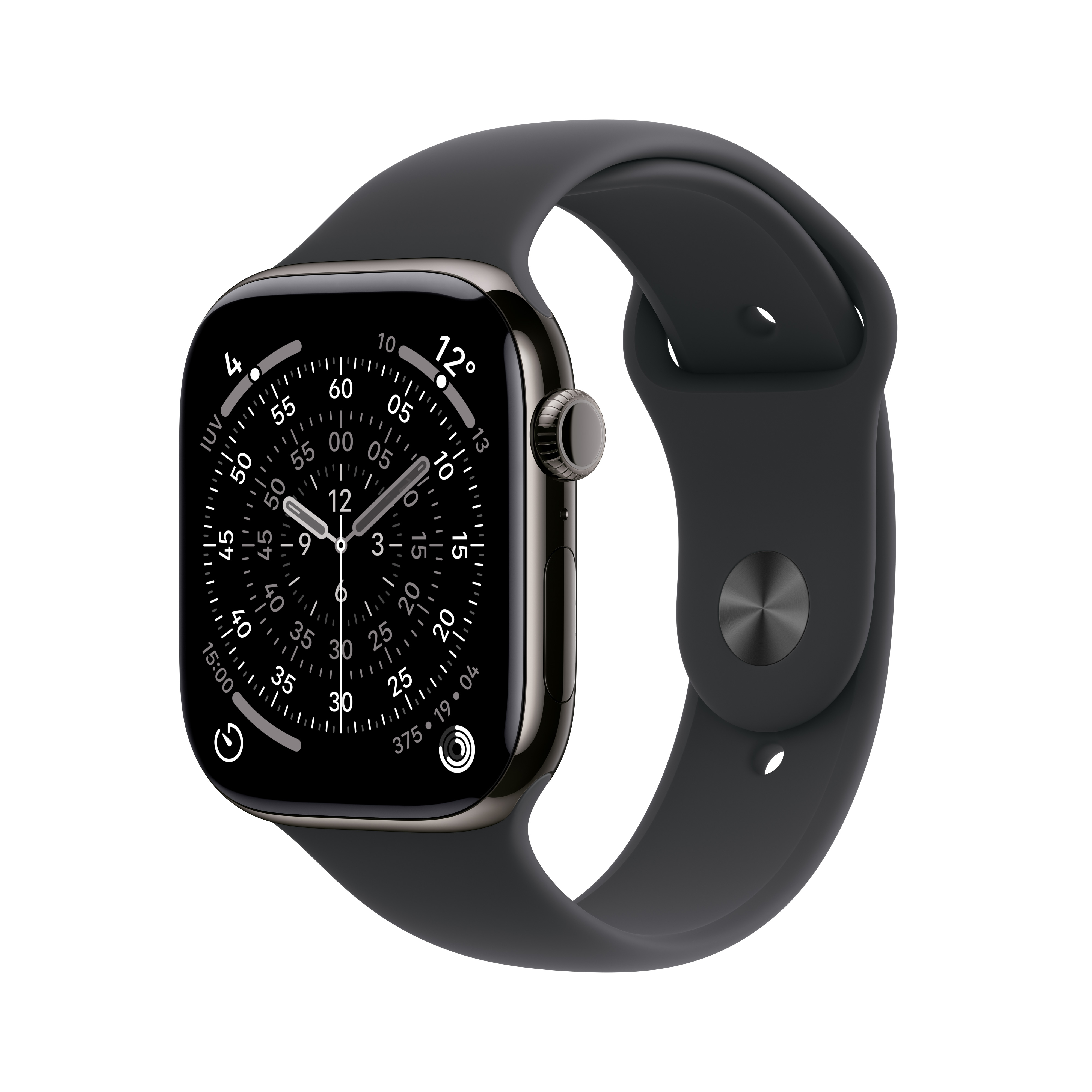 Apple Watch 11 42mm Slate Titanium w/&shy; Black Sport Band