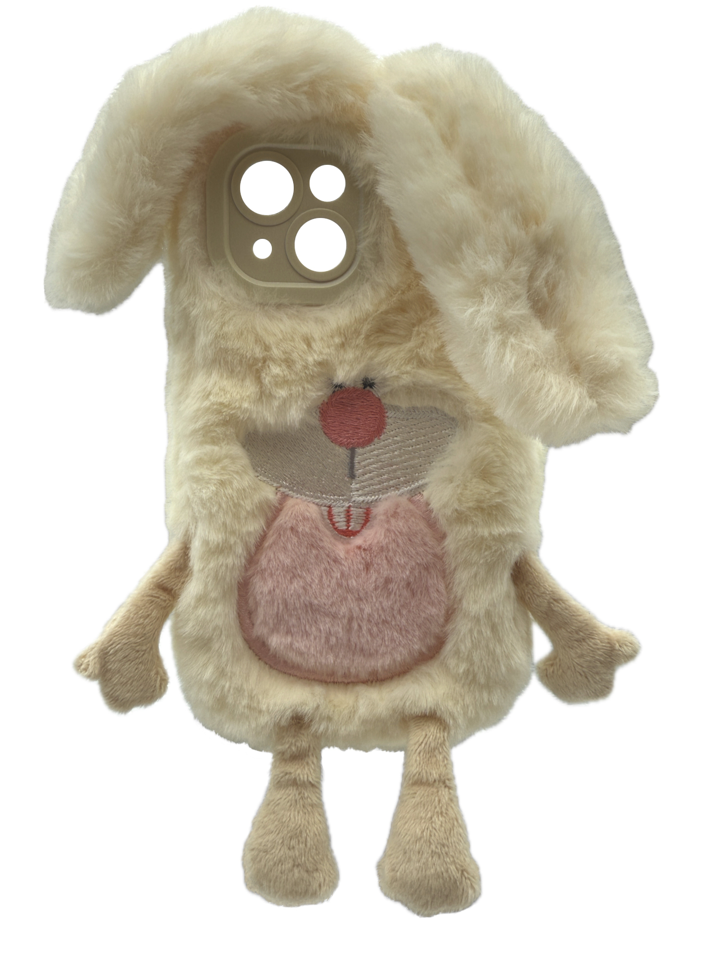 RealPower Flauschi 3,flauschige Handyhülle,weiss,iPhone 15