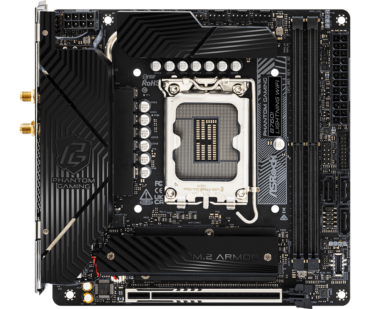 ASRock B760I Lightning WiFi     1700 mATX HDMI/&shy;DP       DDR5 ret