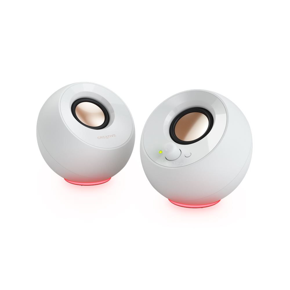 Creative Lautsprecher Pebble SE RGB Stereo, weiß