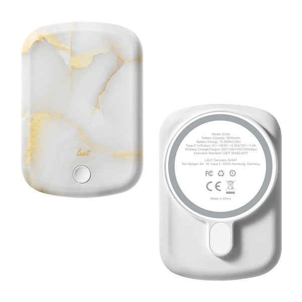LAUT POWER CHARGE White Marble Powerbank comp.with MagSafe