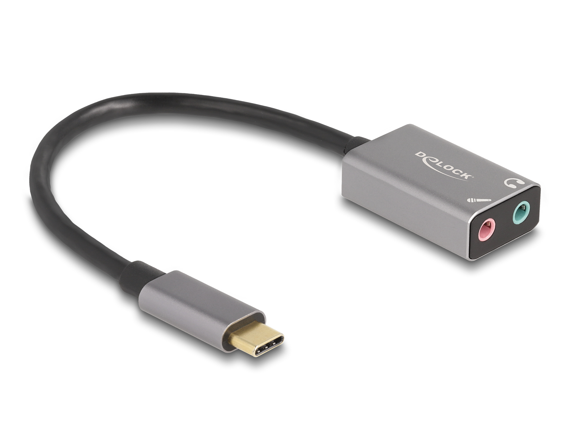 DELOCK Externe USB Type-C Soundkarte mit 2 x 3,5 mm Klink-Bu