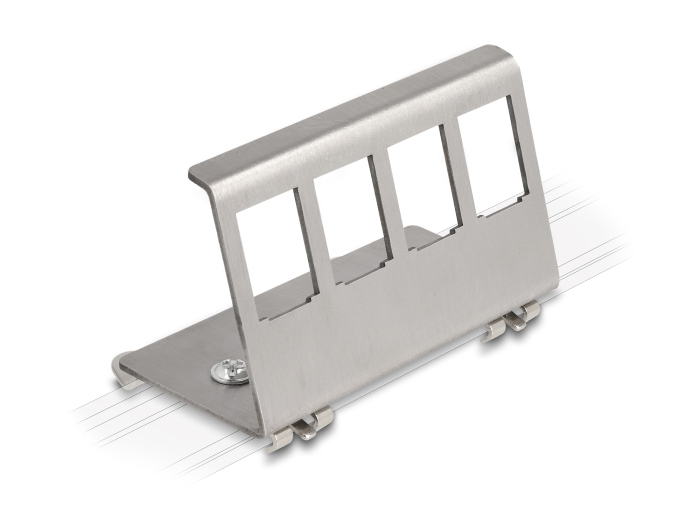 DELOCK Keystone Metall Halterung 4 Port für Hutschiene
